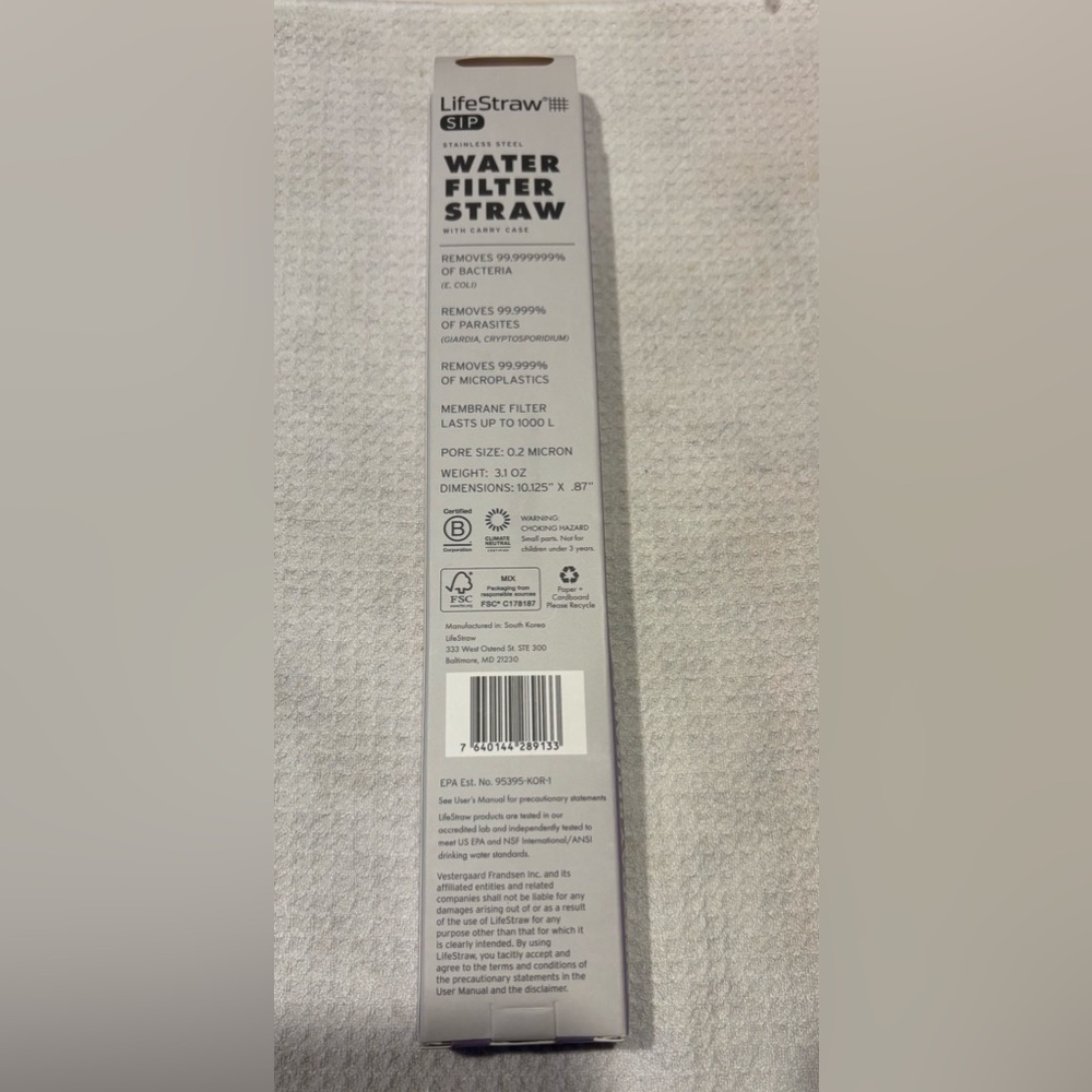 LifeStraw Stainless Steel Water Filter Straw - Picture 2 of 3